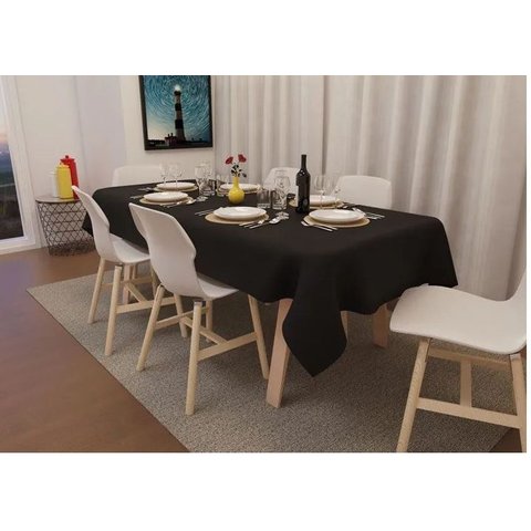 Toalha Mesa Oxford 140x140 Quadrada Admirare - Preta