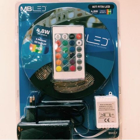 Nordecor Kit de Fita Led 2835 Rgb Ip65 4,8wc/fonte Controle