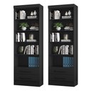 Ver imagem 1 de Kit com 02 Estantes Livreiros 3420 Qmovi Preto