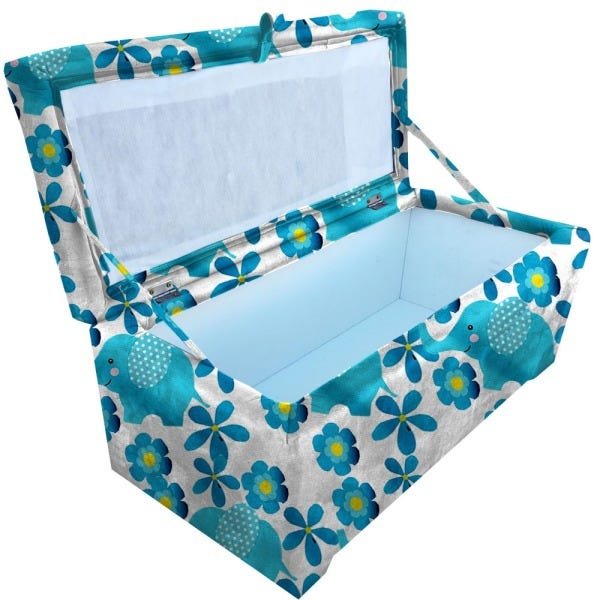 Bau Puff Organizador Porta Treco Brinquedos Sapatos Infantil Multiuso Elefante