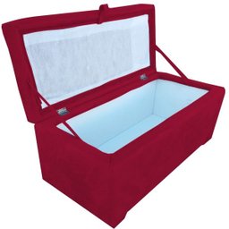 Bau Puff Organizador Porta Treco Brinquedos Sapatos Infantil Multiuso Vermelho - 2