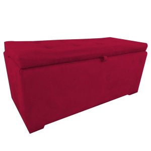Bau Puff Organizador Porta Treco Brinquedos Sapatos Infantil Multiuso Vermelho