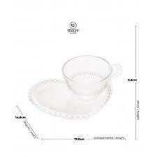 Conjunto 6 xìcaras Chá Cristal de Chumbo com Prato Coração Pearl 180Ml - 3