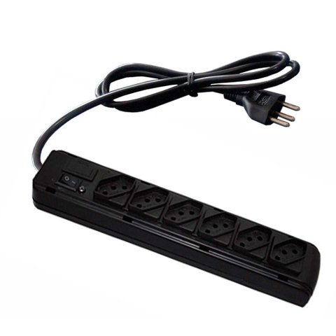 Filtro de Linha Diagonal 06 Tomadas Abs Bivolt Nbr 14136 10a