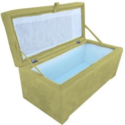 Bau Puff Organizador Porta Treco Brinquedos Sapatos Infantil Multiuso Amarelo - 2