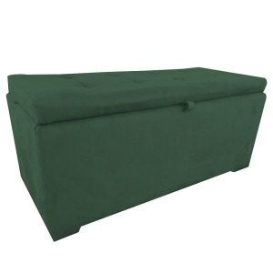 Bau Puff Organizador Porta Treco Brinquedos Sapatos Infantil Multiuso Verde