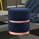 Ver imagem 4 de Puff Decorativo com Cinto e Aro Rosê Round B-287 Marinho