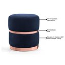 Ver imagem 3 de Puff Decorativo com Cinto e Aro Rosê Round B-287 Marinho