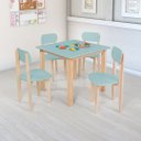 Ver imagem 1 de Mesa Cadeiras Infantil 7 Cores Mdf Pinus para Quarto Jogos:menta