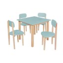 Ver imagem 2 de Mesa Cadeiras Infantil 7 Cores Mdf Pinus para Quarto Jogos:menta