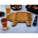 Ver imagem 3 de Kit 5 Tábuas Porco de Corte Porção Petisco Churrasco Bar Restaurantes - Madeira Premium 38 x 23 cm