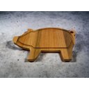 Ver imagem 5 de Kit 5 Tábuas Porco de Corte Porção Petisco Churrasco Bar Restaurantes - Madeira Premium 38 x 23 cm