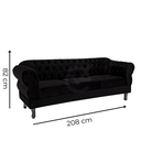 Ver imagem 3 de Namoradeira Chesterfield Elisabeth 3 Lugares Via Encanto Veludo Verde