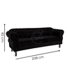 Namoradeira Chesterfield Elisabeth 3 Lugares Via Encanto Veludo Verde - 3