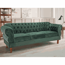 Namoradeira Chesterfield Elisabeth 3 Lugares Via Encanto Veludo Verde - 2