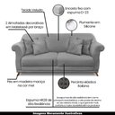 Ver imagem 3 de Sofá Decorativo 160cm 2 Lugares com 4 Almofadas Armstrong Veludo Cinza - Gran Belo
