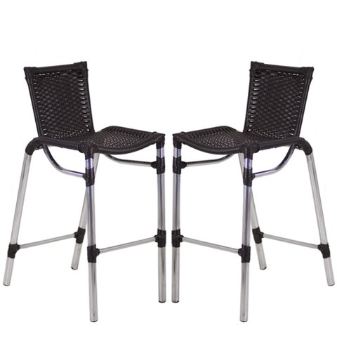 Kit 2 Banquetas Alumínio Fortaleza Alta para Balcão Cozinha Bar Trama Original