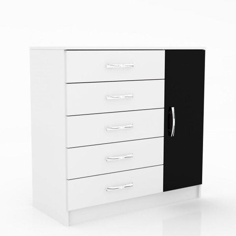 Cômoda Sapateira 1 Porta 5 Gavetas Zurique Evidência Móveis