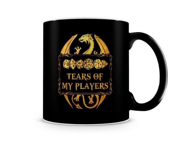 Caneca Dungeons and Dragons Tears Of My Players Preta