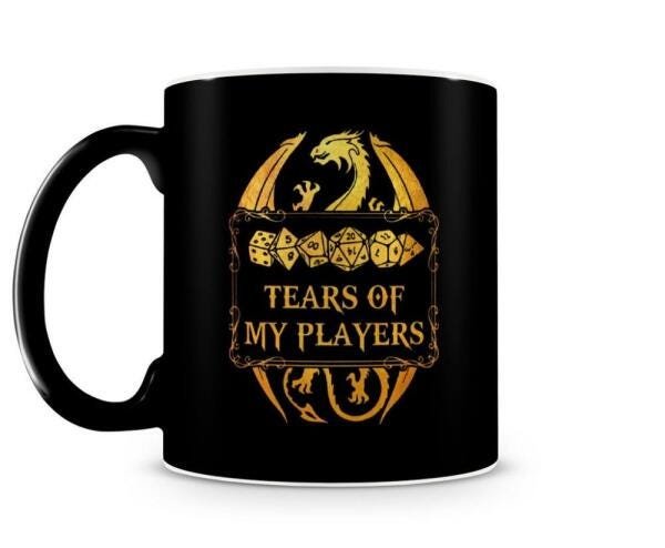 Caneca Dungeons and Dragons Tears Of My Players Preta - 2