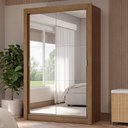 Ver imagem 1 de Guarda-roupa Solteiro 2 Portas de Correr com Espelhos 4 Gavetas Rustic Vivare Plus Madesa