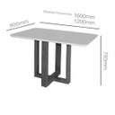 Ver imagem 3 de Mesa de Jantar Lisy 120x90cm Tampo Off White:Mel
