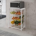 Ver imagem 1 de Fruteira Com Suporte Para Micro-Ondas Barcelona Aço Branco Cesto Branco Tampo Branco Cor: Branco