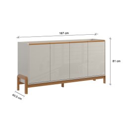 Aparador Buffet Elegance com 4 Portas Lukaliam - 5