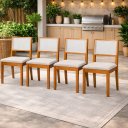 Ver imagem 1 de 4 Cadeiras de Jantar Madeira Maciça Estofada Betina:offw-hite