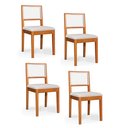 Ver imagem 2 de 4 Cadeiras de Jantar Madeira Maciça Estofada Betina:offw-hite