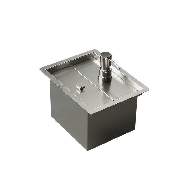 Calha Úmida Inox 18cm para Esponja Dispenser Detergente - LudRio - 1