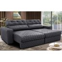 Ver imagem 1 de Sofá Retrátil e Reclinável 2,35m Molas Ensacadas Cama inBox Style Thermo Gel Linho Cinza Escuro