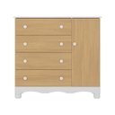Ver imagem 4 de Cômoda Infantil 95cm 1 Porta e 4 Gavetas Dengo Multimóveis Mp4439 Branco/madeirado Branco/