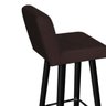 Banqueta Lara Encosto com Botão para Balcão e Cozinha Bistrô Tecido Sintético Marrom com Pés - 3
