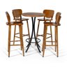 Mesa Bistrô com 4 Cadeiras Redonda Imbuia - 1