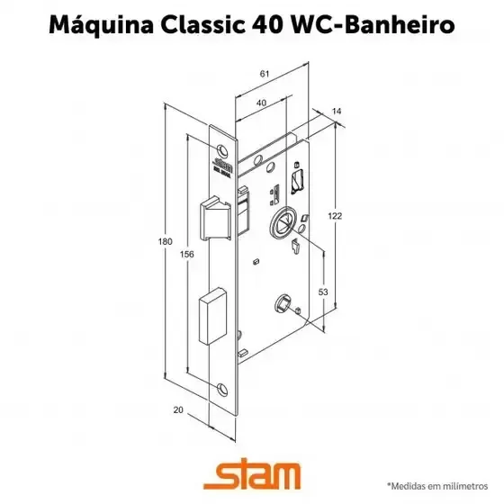 Fechadura Classic 3300 Ros. Quadrada 40 Ext. Inox - 2