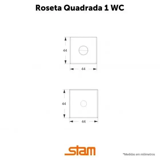 Fechadura Classic 3300 Ros. Quadrada 40 Ext. Inox - 3