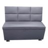 Conjunto Canto Alemão Baú Encosto Ripado Suede 120x45cm:cinza - 1