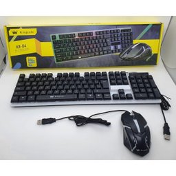 Kit Teclado e Mouser Gamer Kinginfor Kb04 Black White - 2