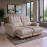 Sofá 2 Lugares 2,00m Retrátil e Reclinável Milano Bom Pastor Veludo Luxo Bege - 1