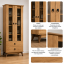 Ver imagem 4 de Cristaleira 70cm 2 Portas de Vidro 2 Gavetas CR322 Naturalle - Decibal