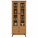 Ver imagem 2 de Cristaleira 70cm 2 Portas de Vidro 2 Gavetas CR322 Naturalle - Decibal
