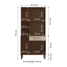 Kit Cozinha 6 Portas 1 Gaveta Decibal Moveis - 4