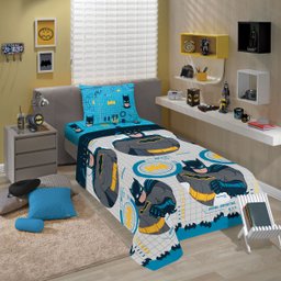 Jogo de Cama Infantil Lepper Batman Solteiro 3 Peças Microfibra Cinza - 2