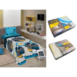 Jogo de Cama Infantil Lepper Batman Solteiro 3 Peças Microfibra Cinza - 6