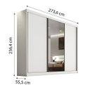 Ver imagem 2 de Guarda Roupa Casal com Espelho, 3 Portas e 6 Gavetas Sollo Plus Novo Horizonte Branco