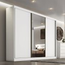 Ver imagem 3 de Guarda Roupa Casal com Espelho, 3 Portas e 6 Gavetas Sollo Plus Novo Horizonte Branco