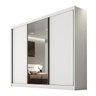 Guarda Roupa Casal com Espelho, 3 Portas e 6 Gavetas Sollo Plus Novo Horizonte Branco - 1