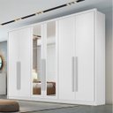 Ver imagem 3 de Guarda Roupa Casal com Espelho 6 Portas e 8 Gavetas Robust Plus Novo Horizonte Branco