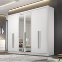 Ver imagem 5 de Guarda Roupa Casal com Espelho 6 Portas e 8 Gavetas Robust Plus Novo Horizonte Branco